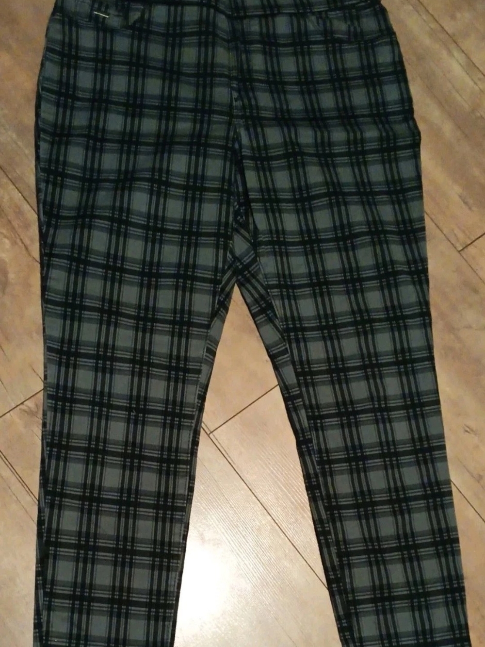 Nine West Plaid Leggings - Gray and Black